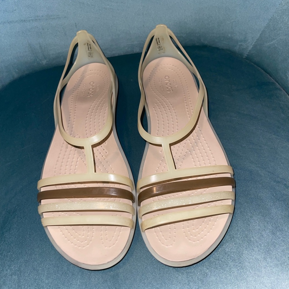 CROCS Beige and Brown Women's Sandals